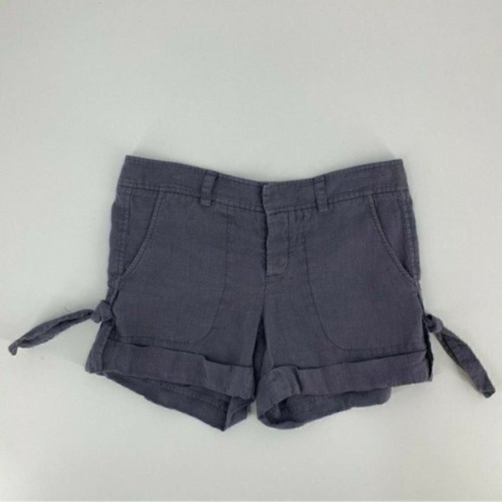 Vince Navy Linen Shorts with Ties - Shorts for Women - Summer Shorts for Women